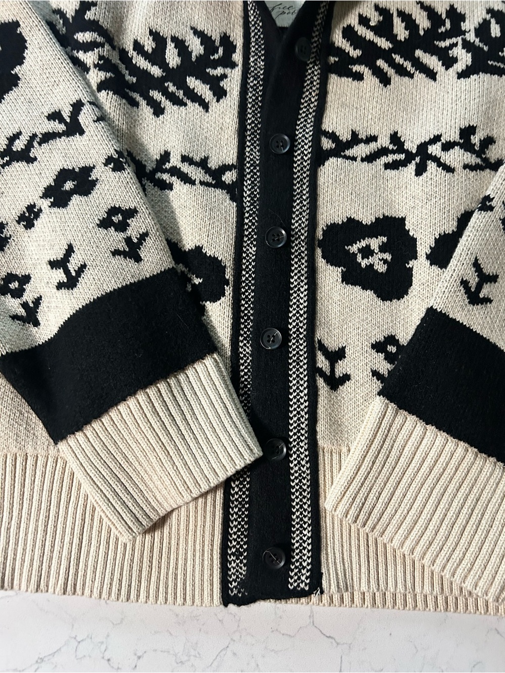 NWT Free People Shelby Cardigan Sweater in Neutral Combo - Picture 9 of 15